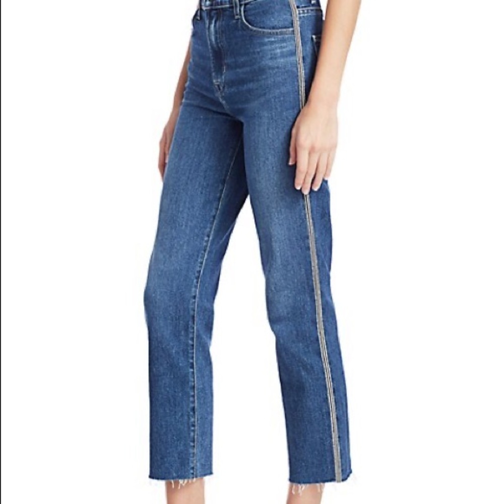 J BRAND Jules crystal-embellished high-rise straight-leg jeans